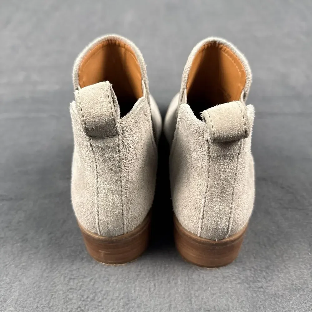 LUCKY BRAND Womens Gray Pogan Stacked Heel Slip On Leather Booties 6 M